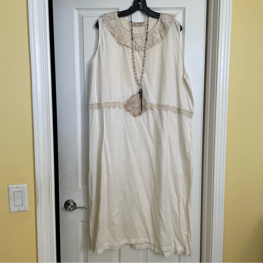 Antique Cotton and Lace Dress, Handmade